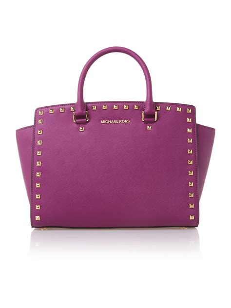 michael kors purple studded purse|Michael Kors purple handbags.